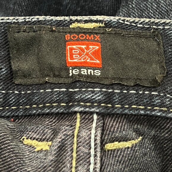 Boom X Jeans Mens 34 x 32 Baggy Wide Leg Y2K Painted Hiphop Denim Vintage 90s - Picture 11 of 14